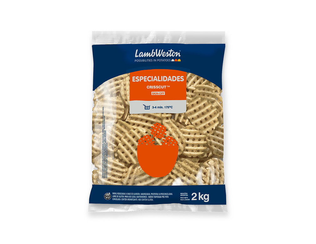 BATATA CONGELADA PRÉ FRITA CRISSCUT CORTE XADREX TEMPERADA LAMBWESTON 2 KG (CX 5 PCT)